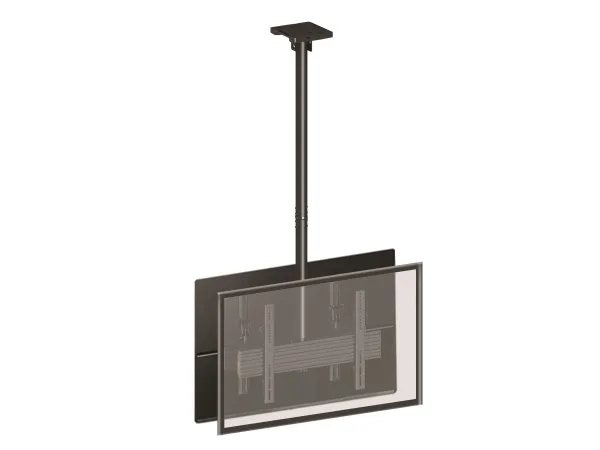 Multibrackets M Ceiling Mount Pro MBC1UX2 - Monteringssæt (loftsplade, loftspladeafdækning, 4 vippearme, 2 pæleklemmer, 2 skinner, 2 forlængerrør (80 cm)) - for 2 LCD displays - aluminium, stål - sort - skærmstørrelse: 40