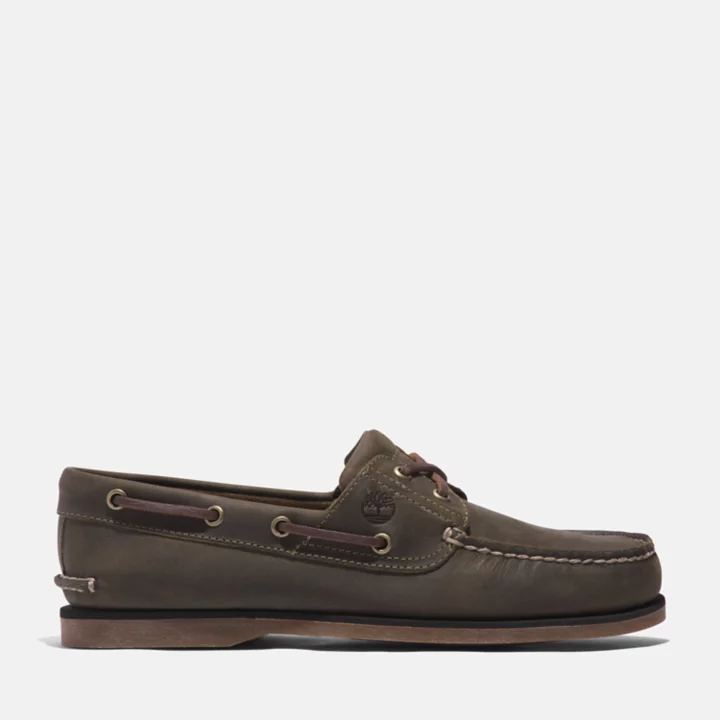 Chaussure bateau classique pour homme en vert