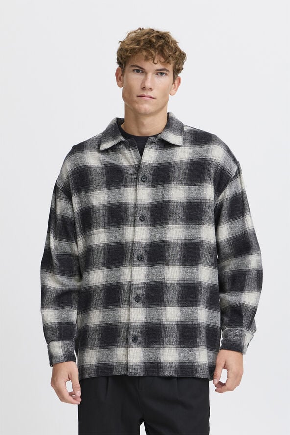 Casual Friday CFAUGUSTO checked overshirt Pewter mix