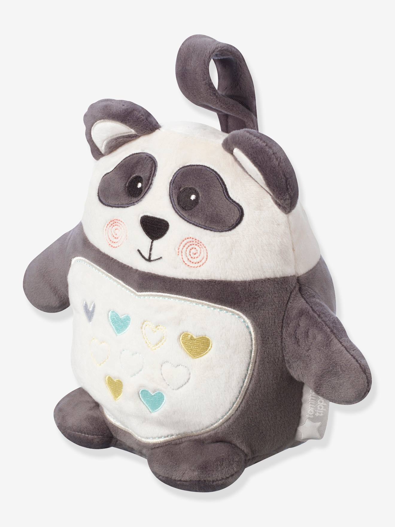 Luminária Noturna de Pelúcia Pippo, o Panda, Tamanho Médio, Preta Lisa com Estampas, TOMMEE TIPPEE