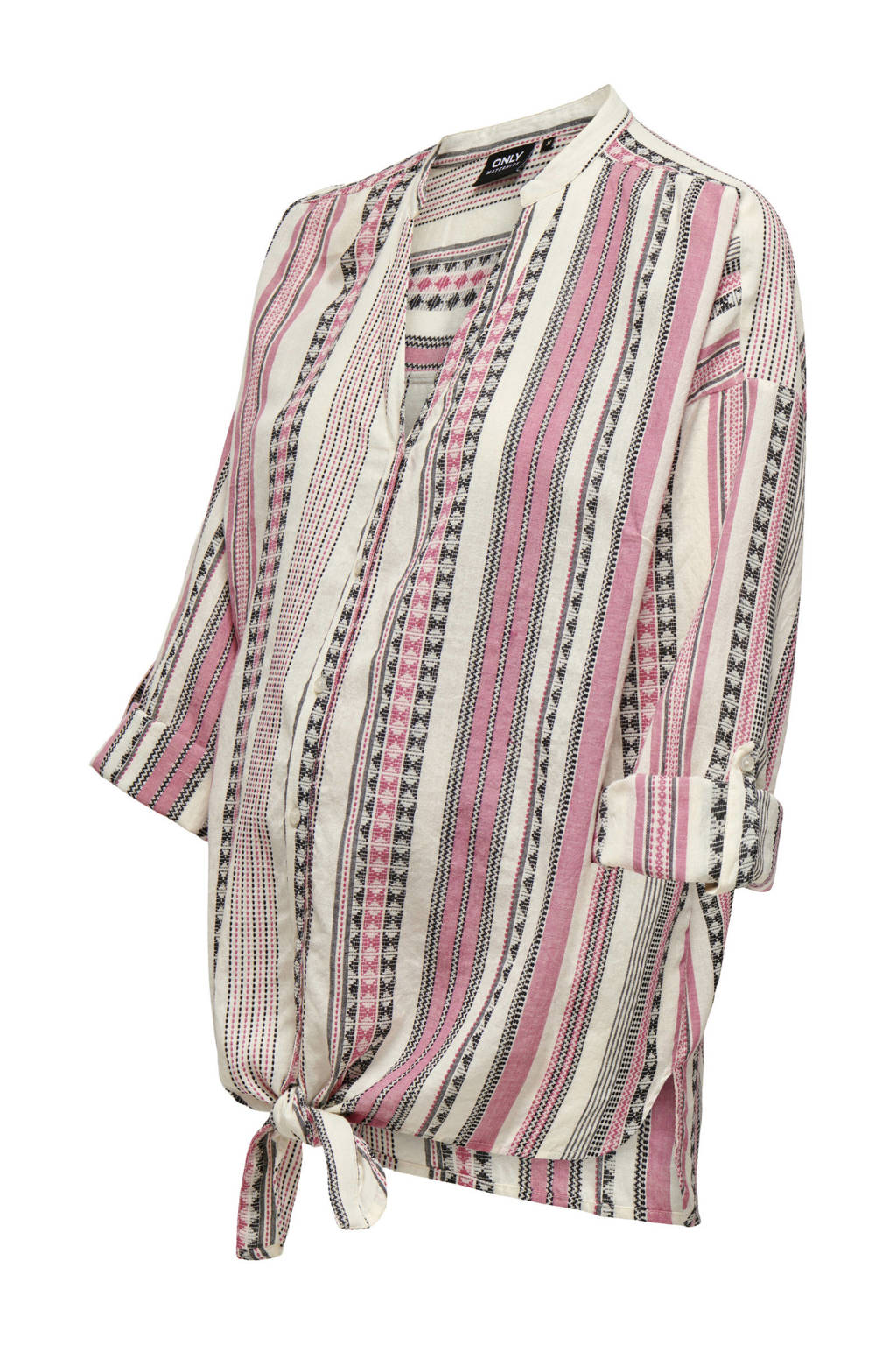 ONLY MATERNITY zwangerschapsblouse OLMLOUISE met all over print roze/ecru