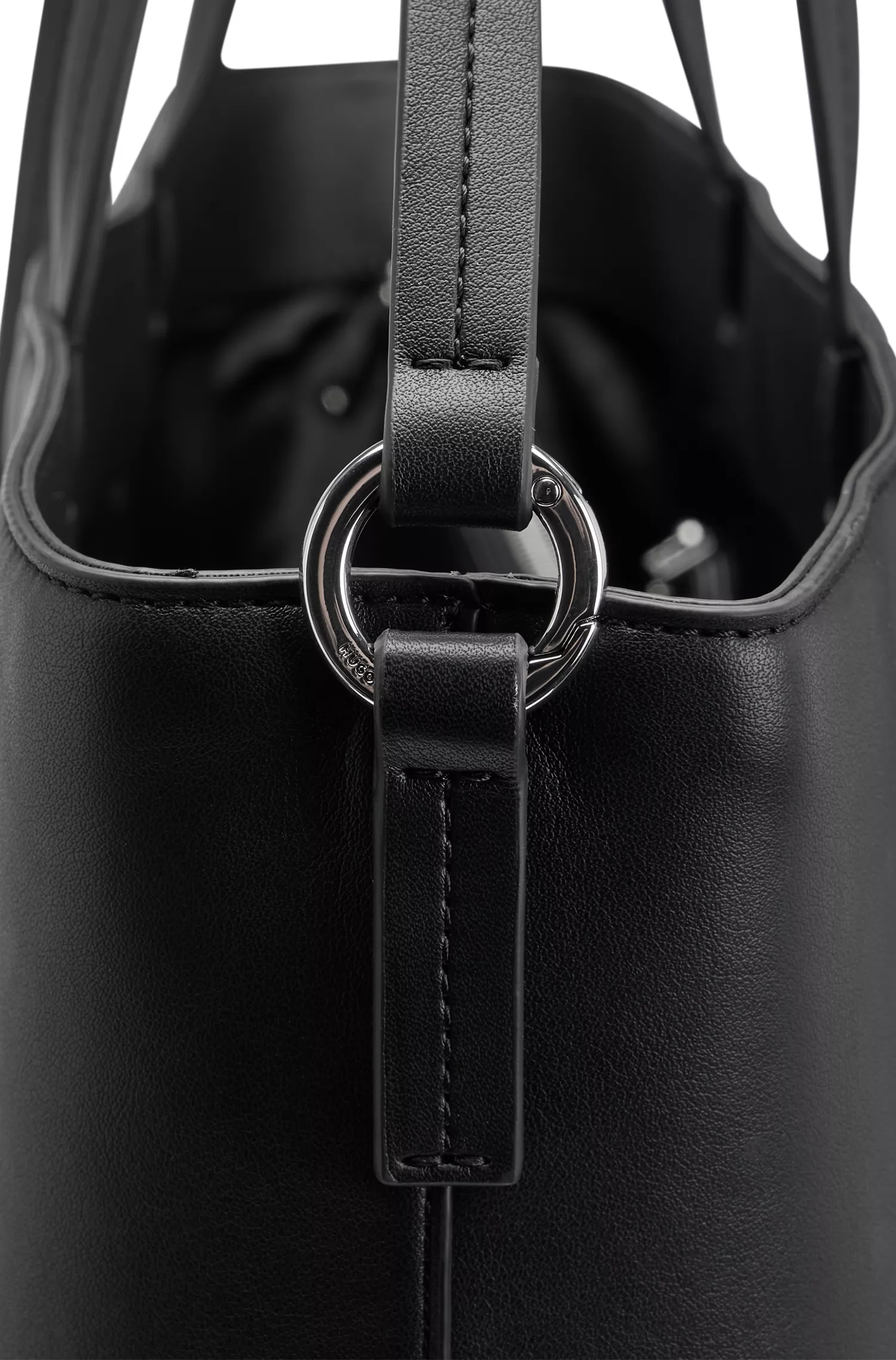 Bolsa HUGO Red-Shopper em couro sintético com logotipo polido.
