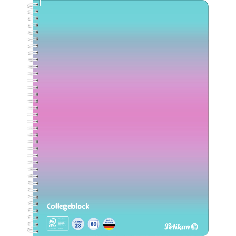 Pelikan Spiralheft, A4, kariert, mint/rosa