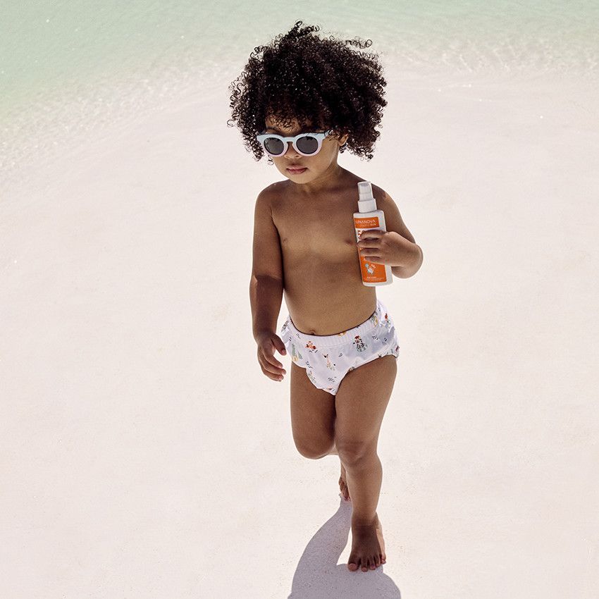 Culotte de bain imprimé animaux nageurs pour bébé garçon - Blanc