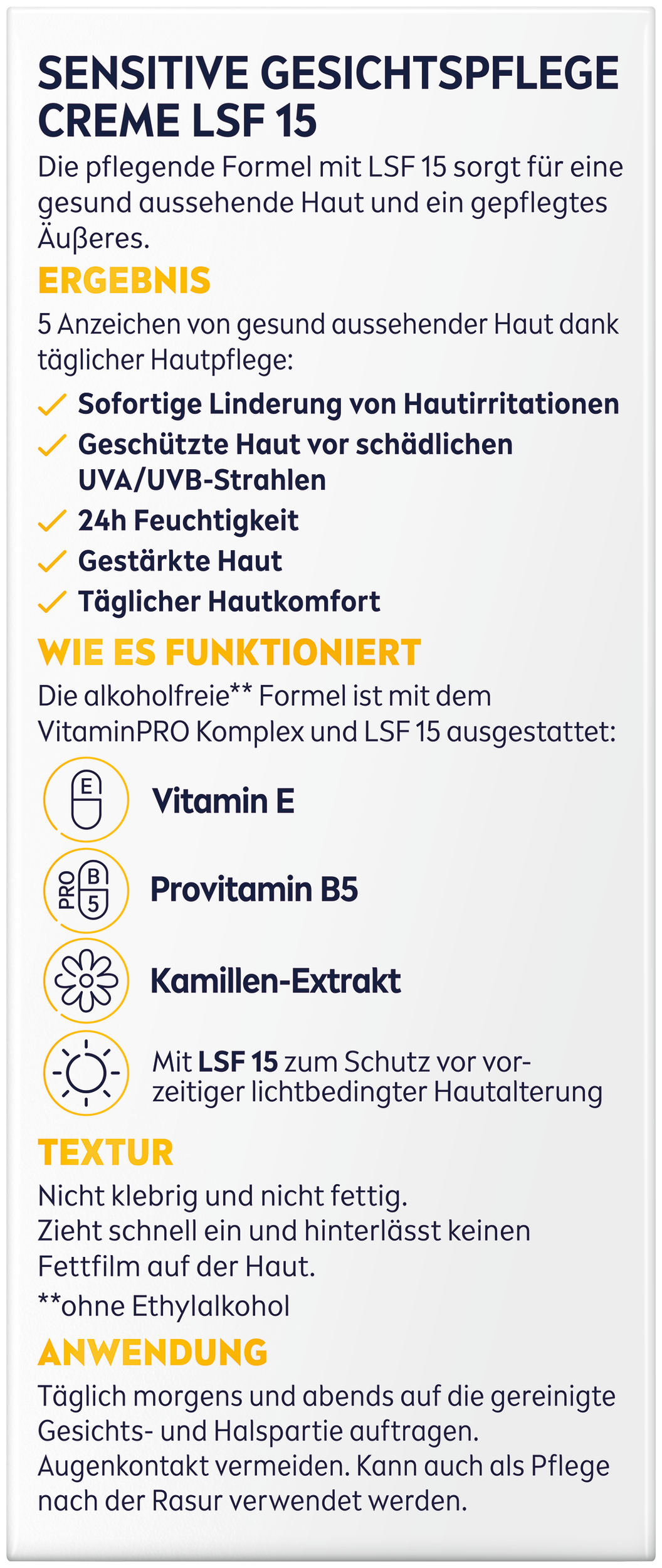 Nivea MEN Gesichtspflegecreme Creme Sensitive LSF15 Tb 75 ml