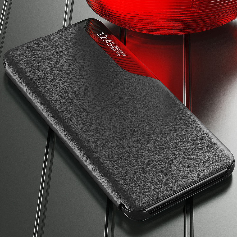 Samsung Galaxy S24 FE Leder Hülle Small Window View Flip Case - Dunkelblau