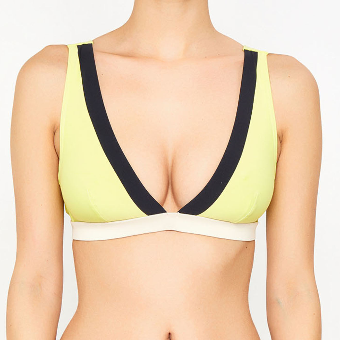 Iodus Haut de maillot de bain Orio vert anis/noir/blanc
