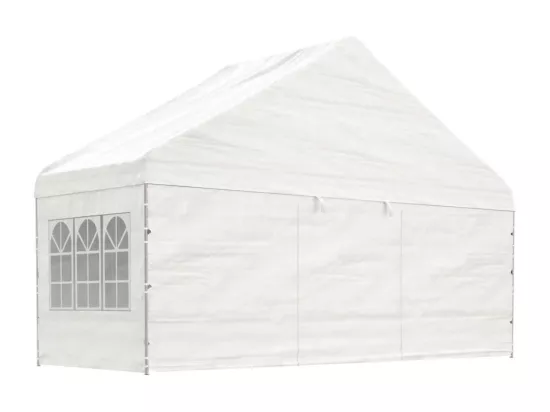 Belvédère avec toit blanc 8,92x5,88x3,75 m polyéthylène