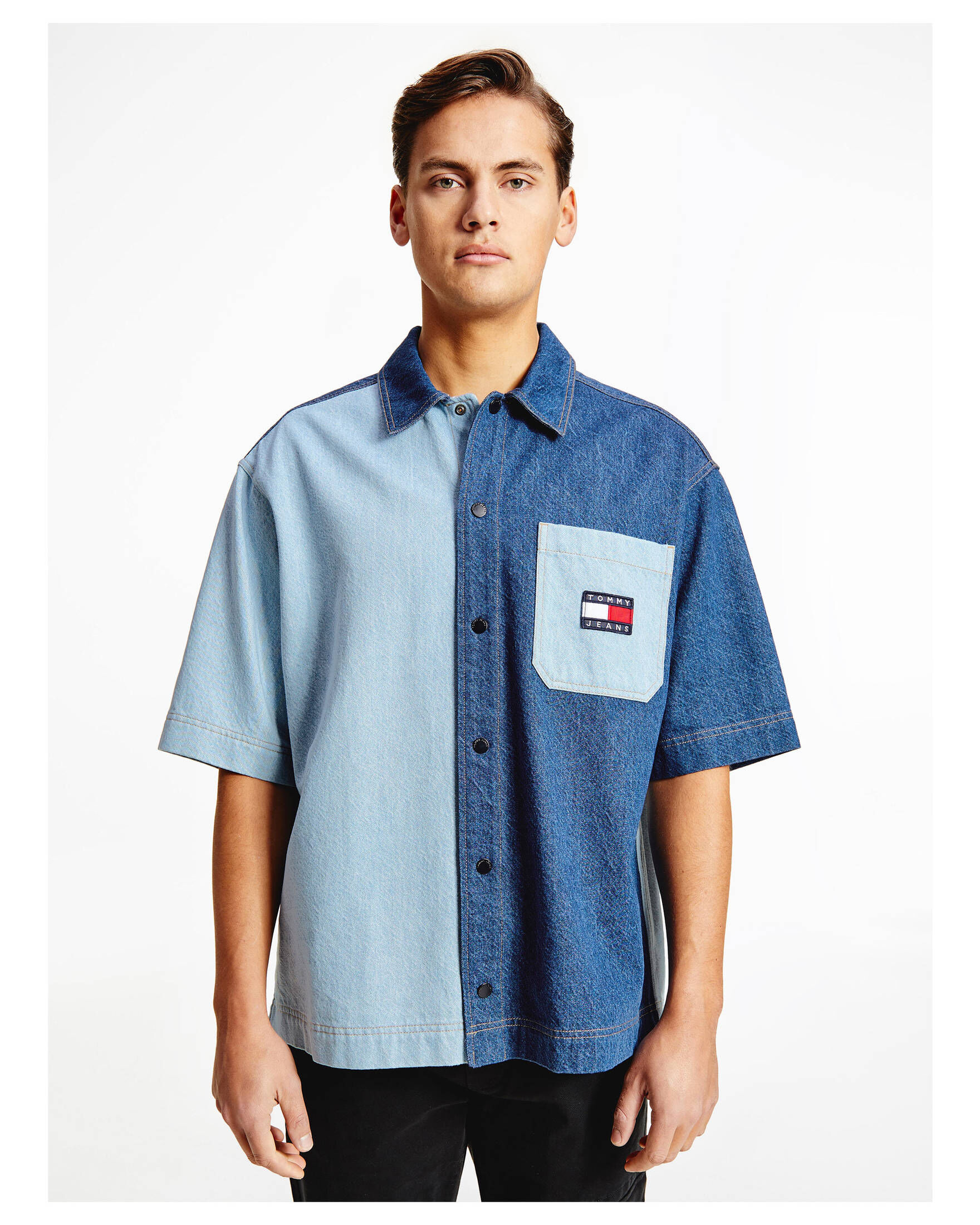 Tommy Jeans| Herren Hemd TJM 2 TONE DENIM SS SKATE SHIRT