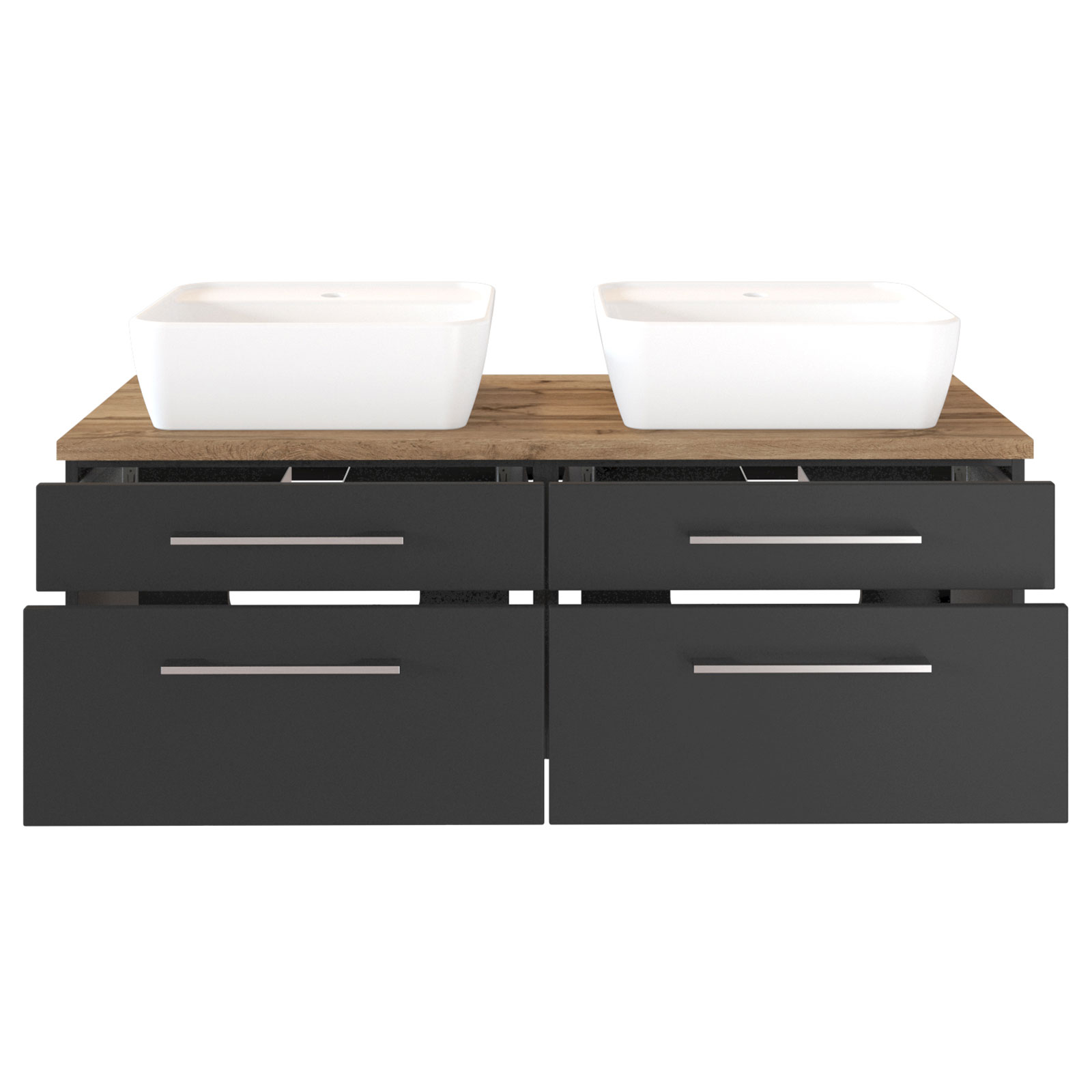 3-teiliges Badmöbel-SetDAVOS - grau - 120 cm breit