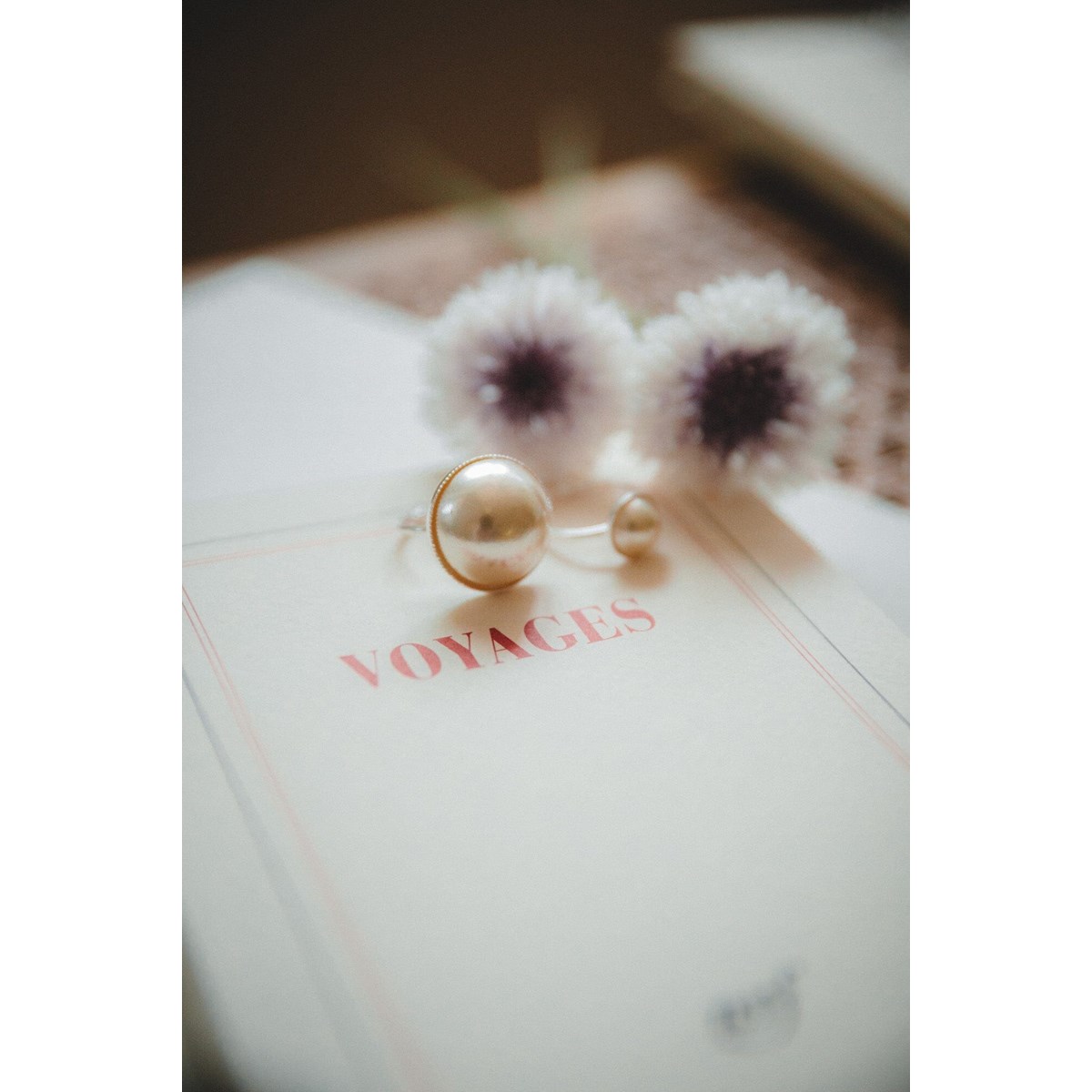 maxi bague perle plaqué argent - NÉLYA