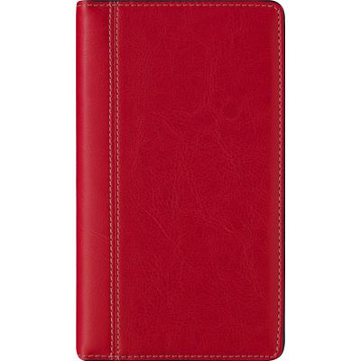 Agenda de poche spiralé Palermo Optivision - 1 semaine sur 2 pages - 9 x 16 cm - rouge - Brepols