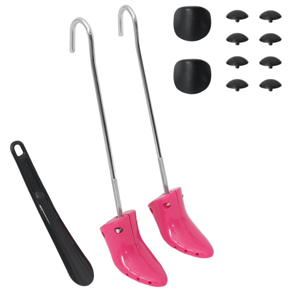 vidaXL Laarzenspanner met schoenlepel, roze, EU 34-40, kunststof