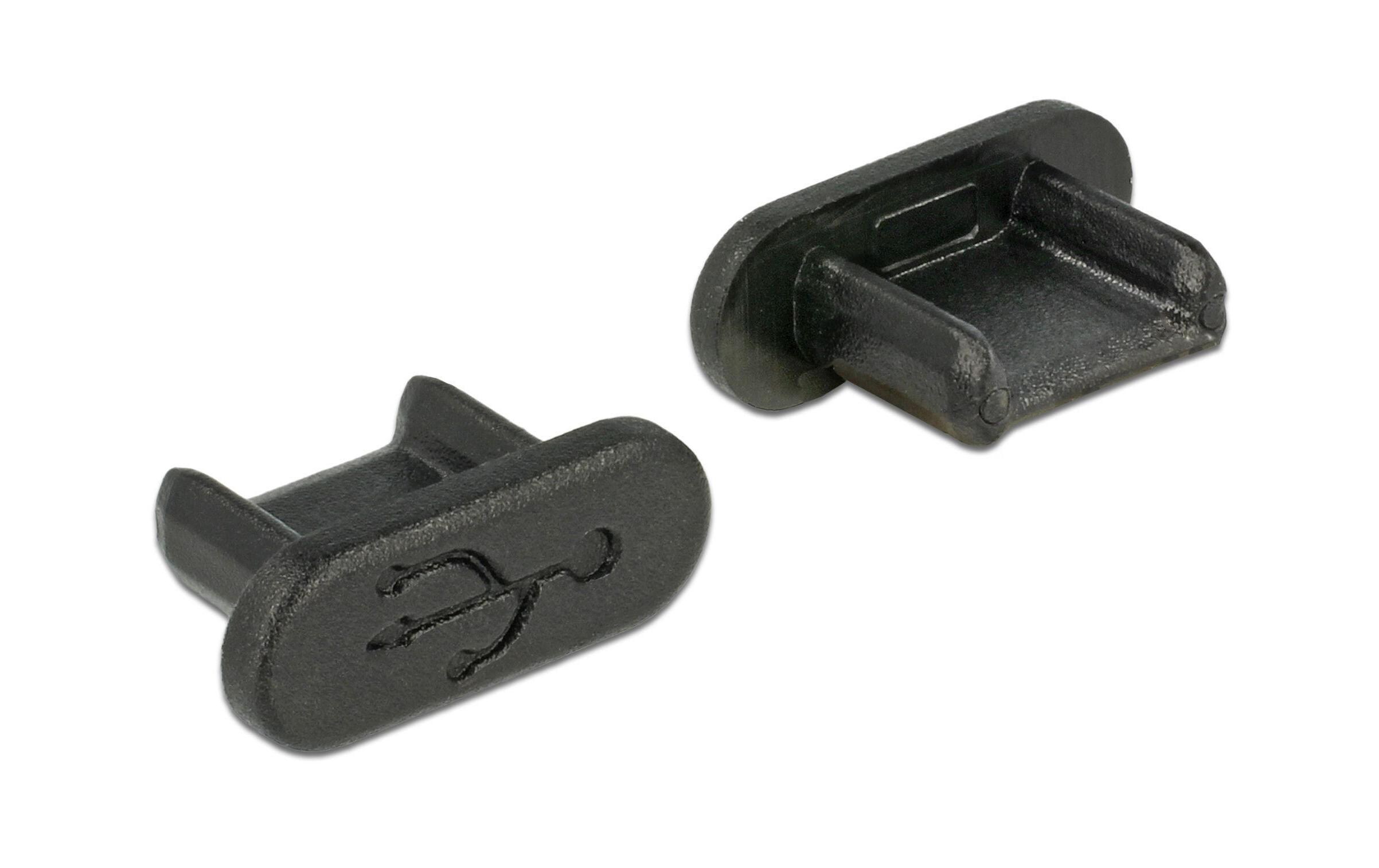 Blindstecker/Staubschutz USB-MicroB 10 Stück SchwarzStaubschutz-Set für USB 2.0 Micro-B Buchsen