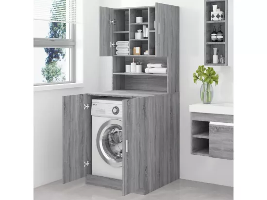Armoire pour machine à laver Sonoma gris Bois d'ingénierie