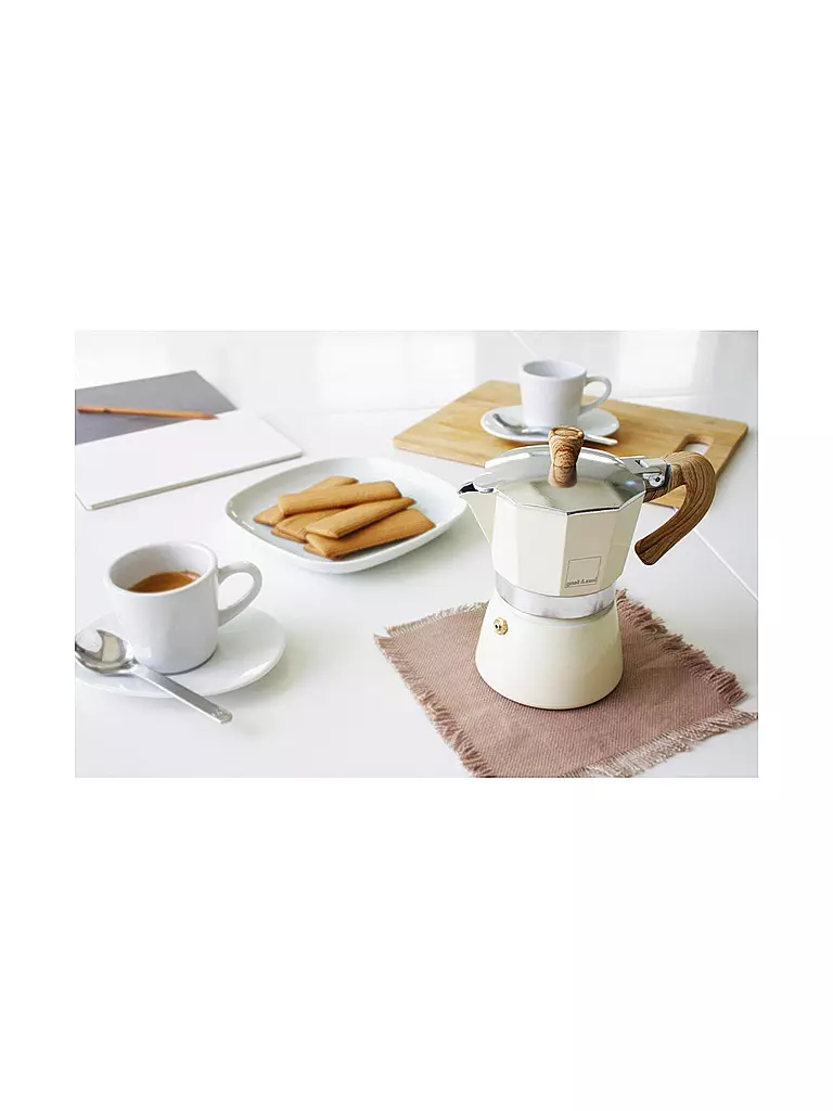 GNALI & ZANI Espressokocher Venezia 3 Tassen Creme creme