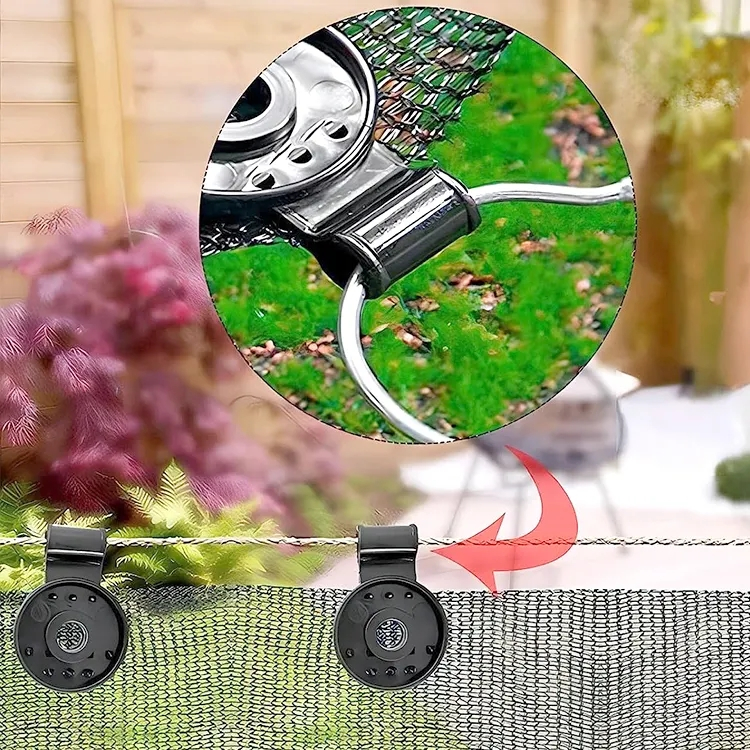 (10er Set) Garten Schutznetz Befestigungs Clip Gewächshaus Zelt Halterung Outdoor Sonnensegel Plane Klammer - Schwarz