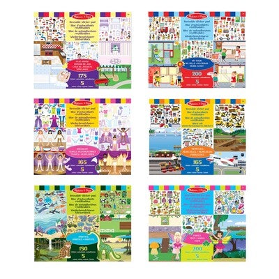 Melissa & Doug Klistremerkesetter Gjenbrukbar 6-Pack