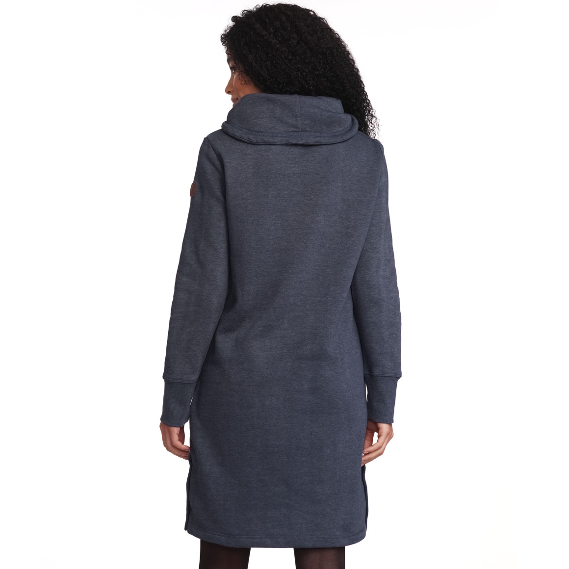Gina Damen Sweatkleid mit Schalkragen dunkelblau