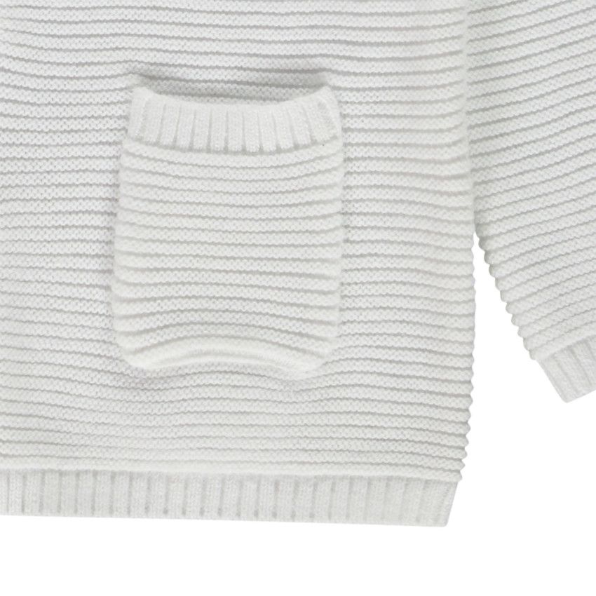 Gilet en tricot fantaisie uni pour bébé garçon - Blanc
