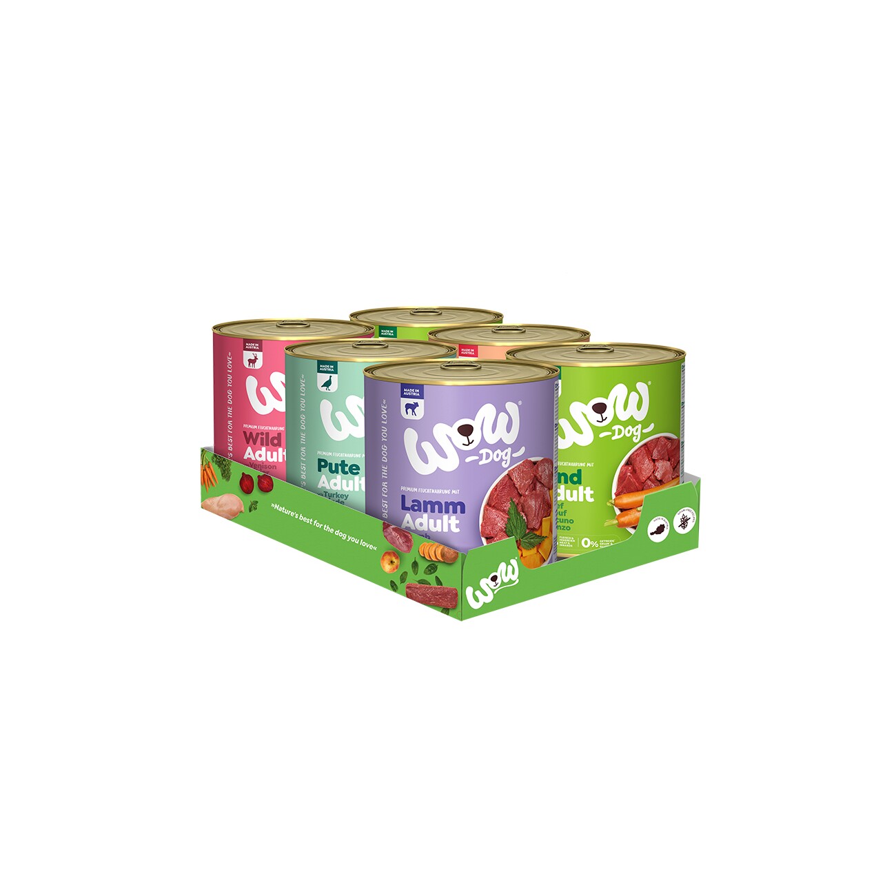 WOW Nassfutter Hund, Adult, Multipack 6x800 g
