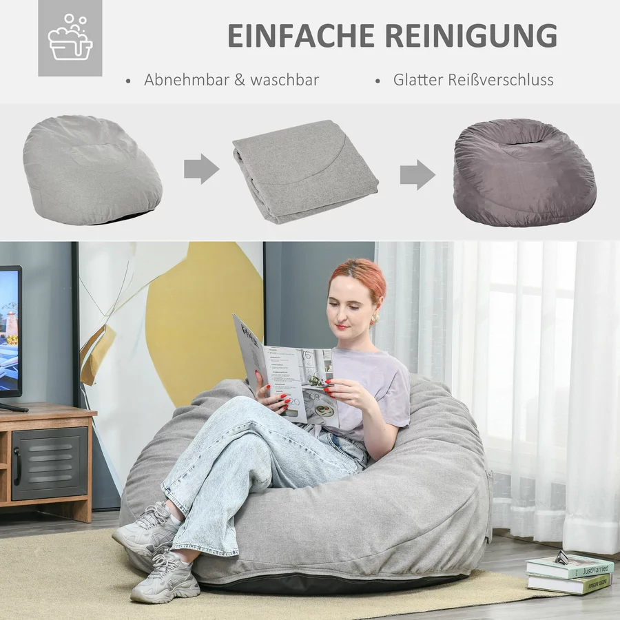 HOMCOM Sitzkissen hellgrau