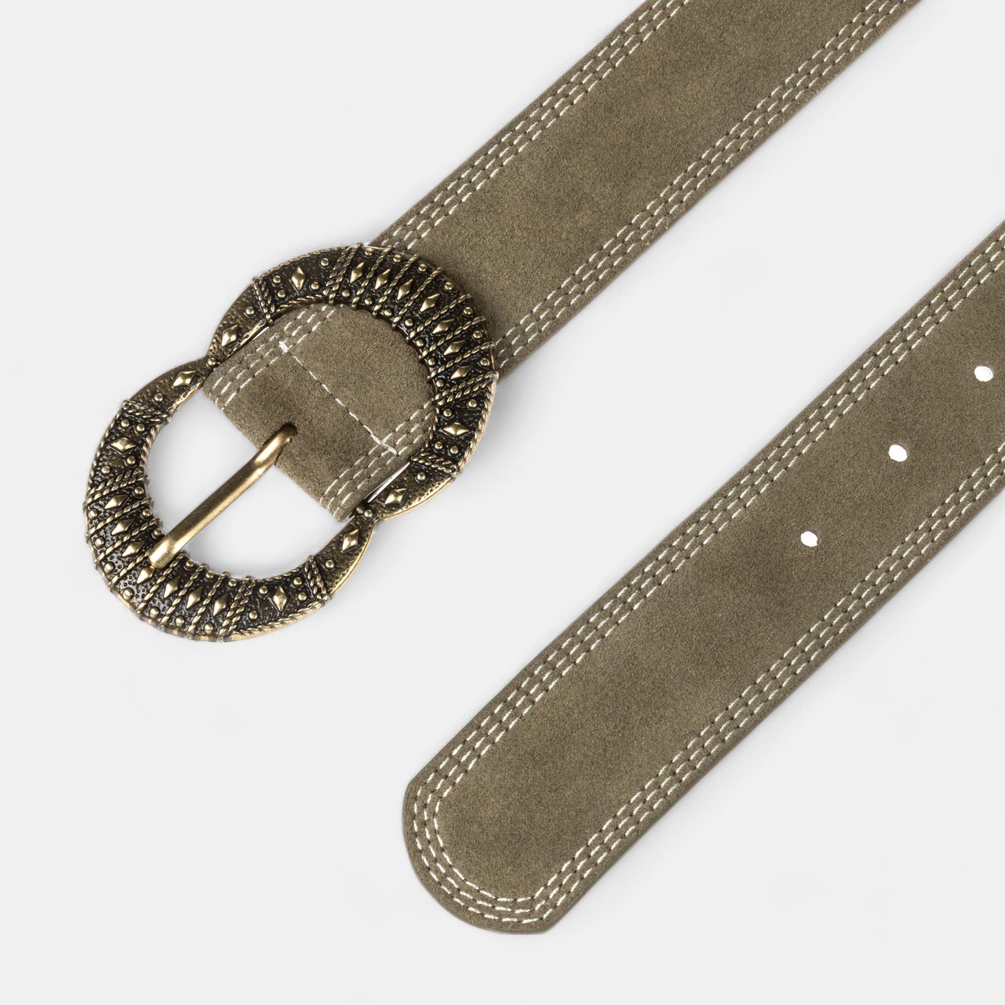 Ceinture en cuir kaki