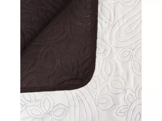 Couvre-lit à double face matelassé 230x260 Crème et marron
