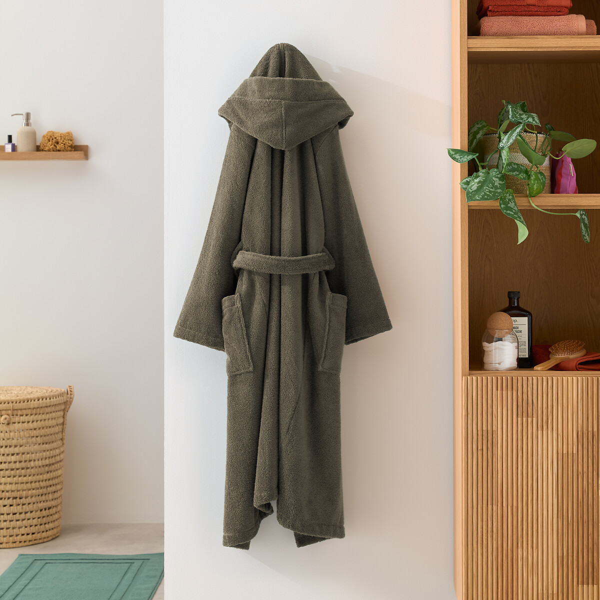 LA REDOUTE INTERIEURS<br>Roupão com capuz, em algodão penteado 400g/m2, Kheops