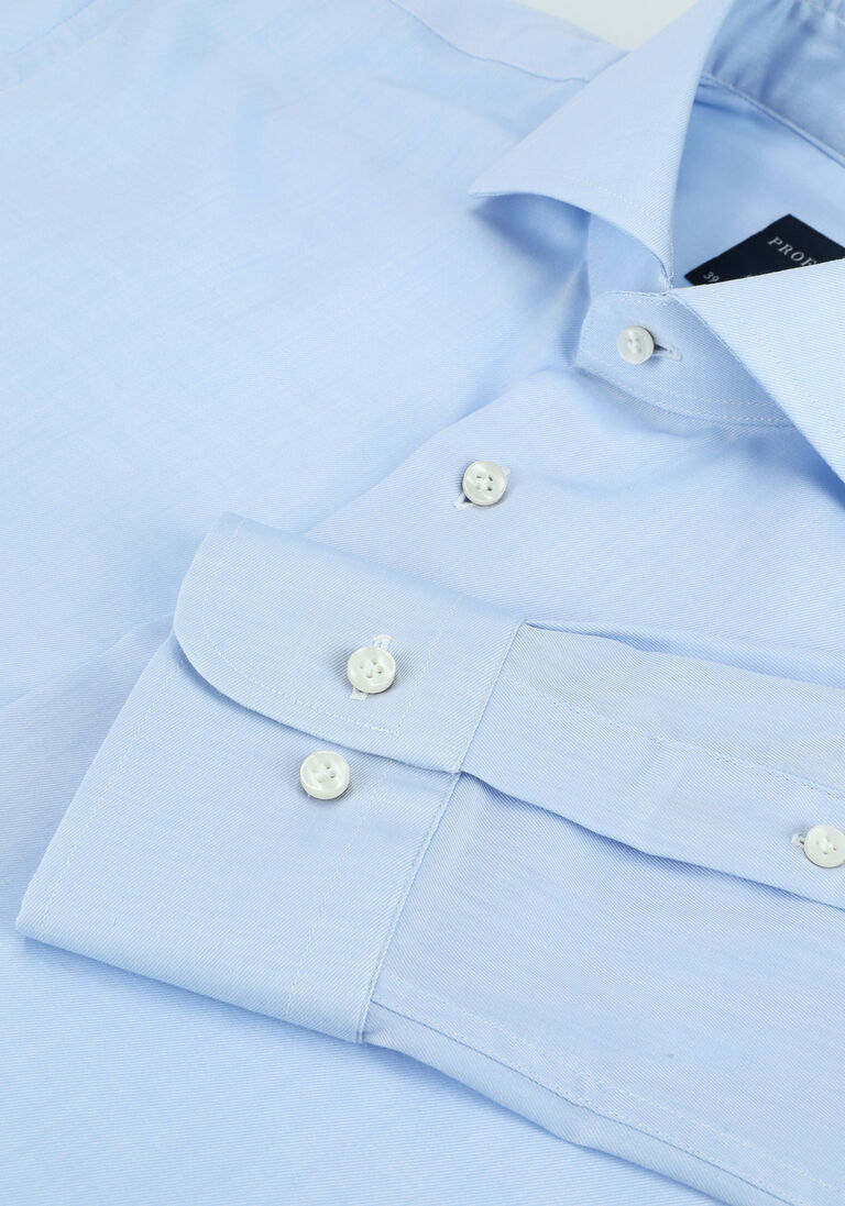 PROFUOMO lichtblauwe profuomo klassiek overhemd fine twill - slim fit - non iron