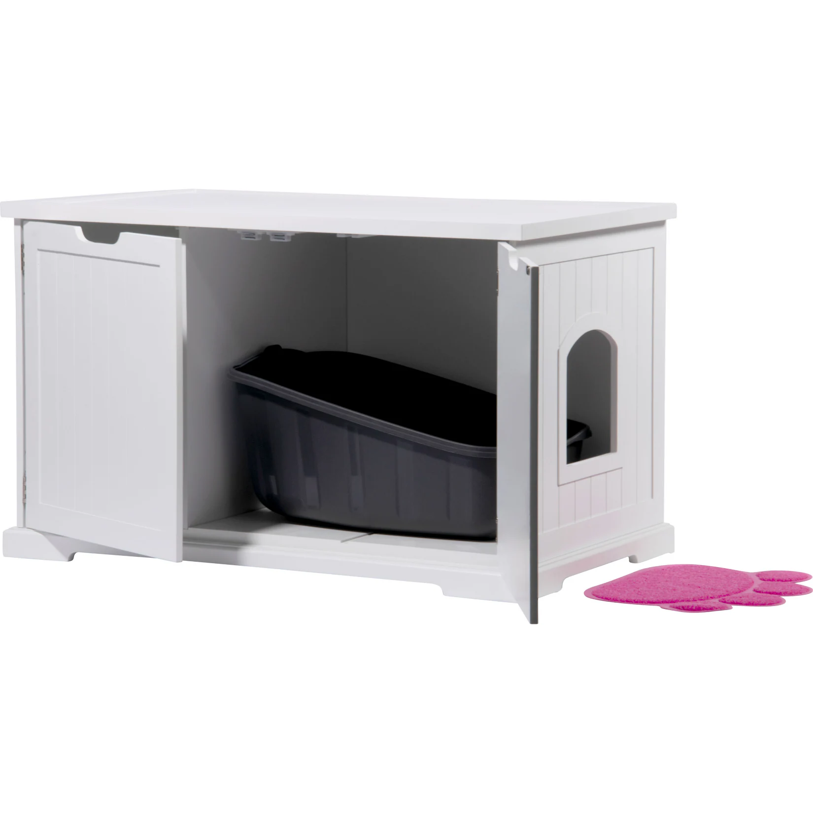 Dobar XL-Design-Katzenschrank weiß
