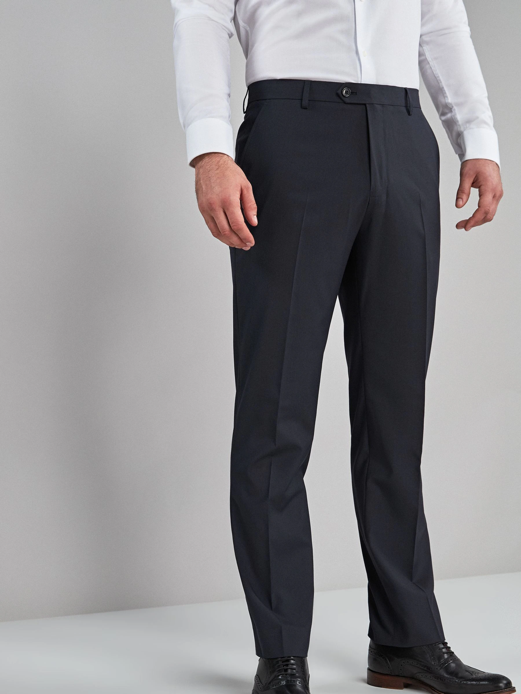 Donkerblauw - Normale Pasvorm - Chique stretchy broek