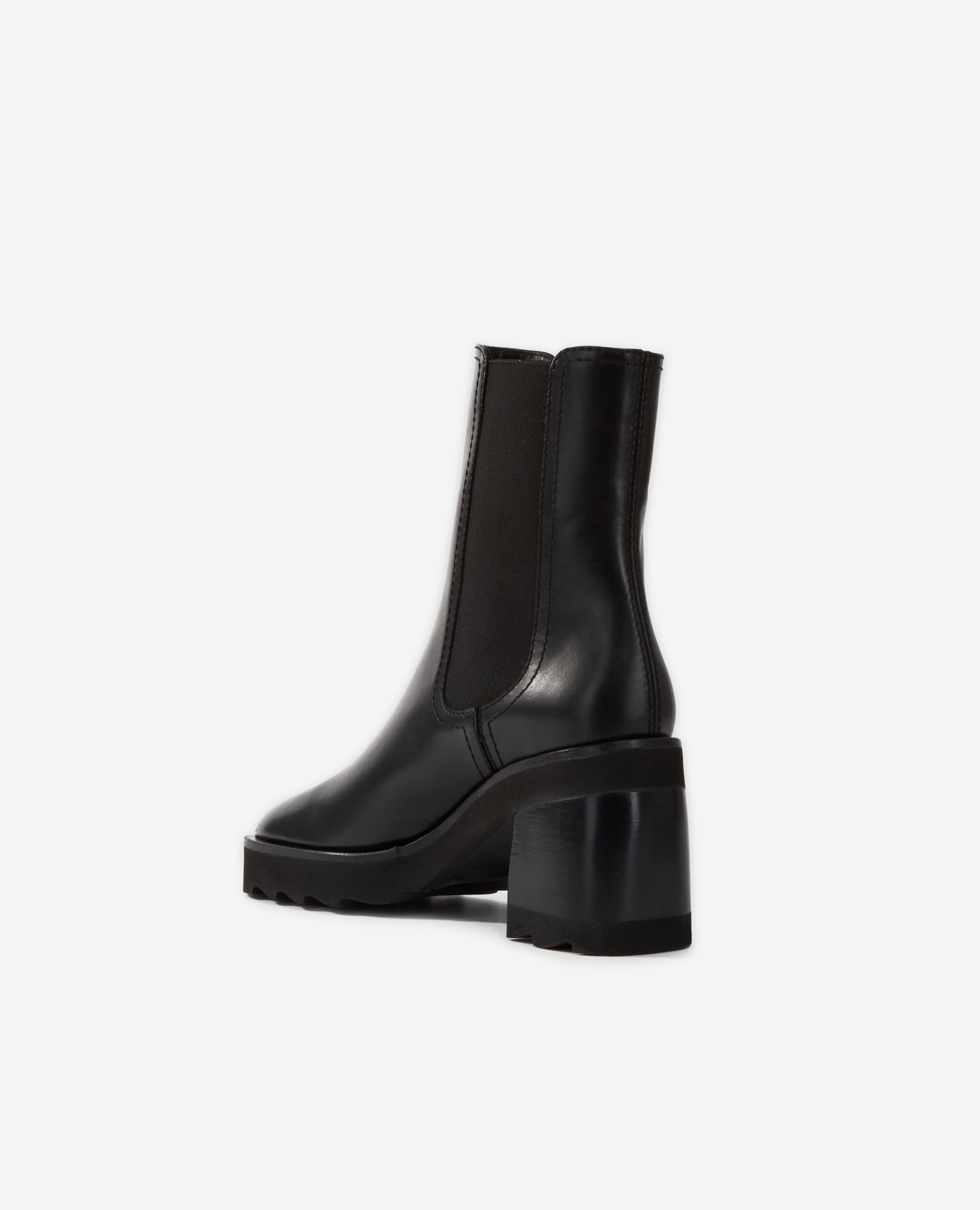 Boots à talons en cuir noir