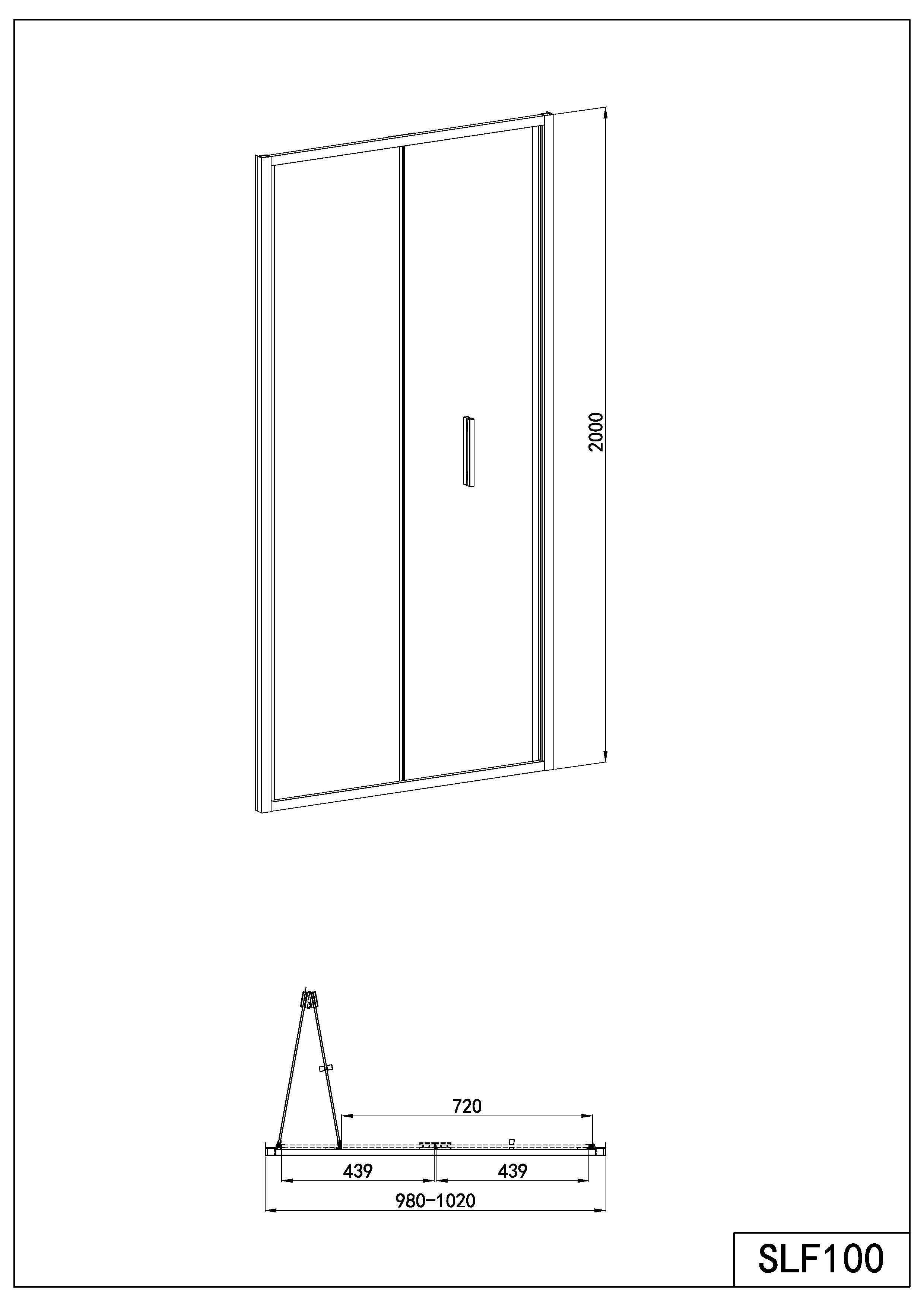 Badstuber Rano douchecabine met vouwdeur 100x100cm zwart mat