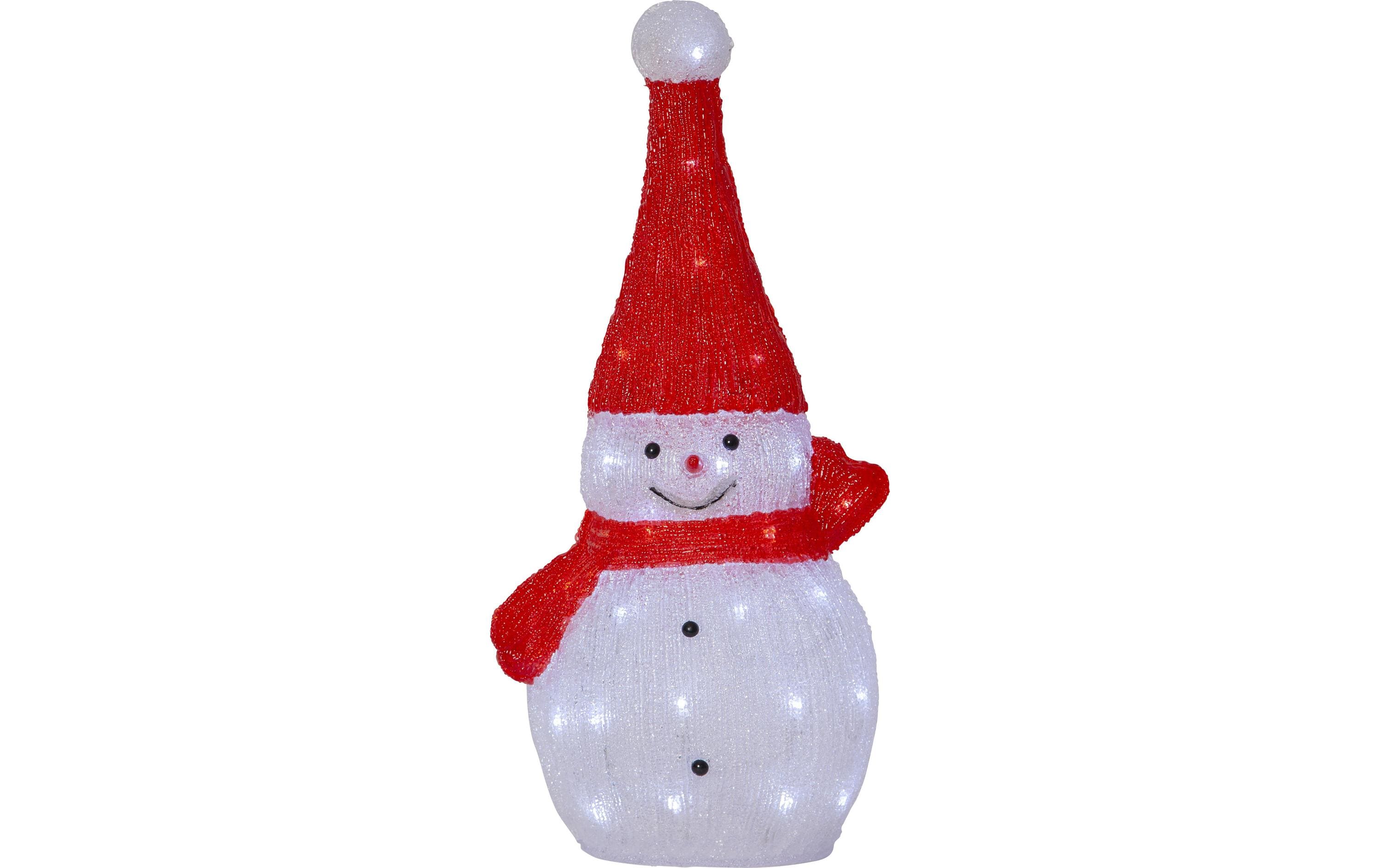 LED-Figur Crystalo Schneemann, 59 cm, Weiss<br>Schneemann mit LED Beleuchtung