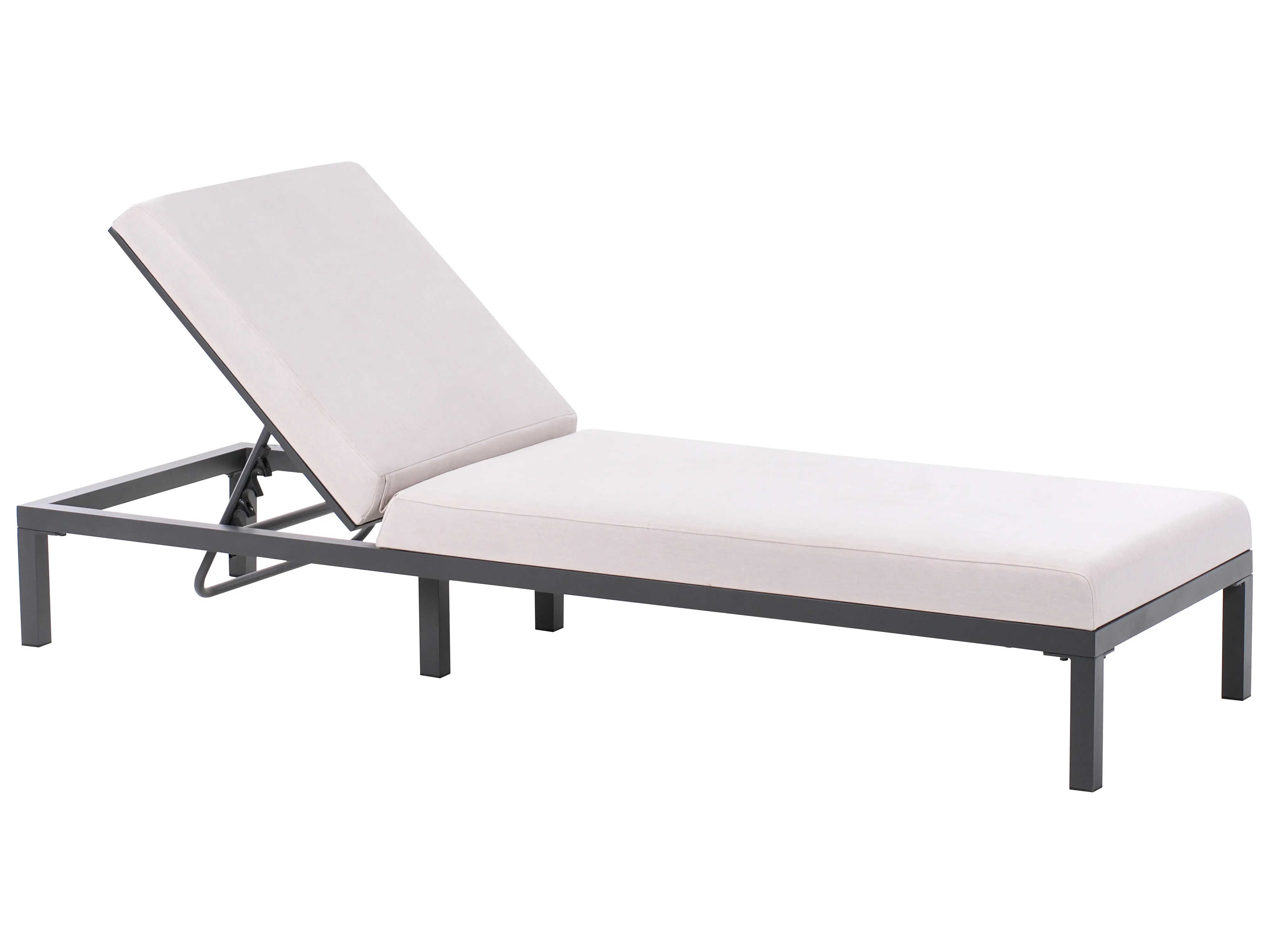 Ligstoel met kussen LARIANO Metaal Lichtbeige