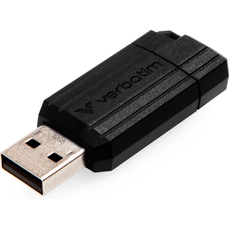 Verbatim Micro-clé USBPinStripe de 32 Go - noire