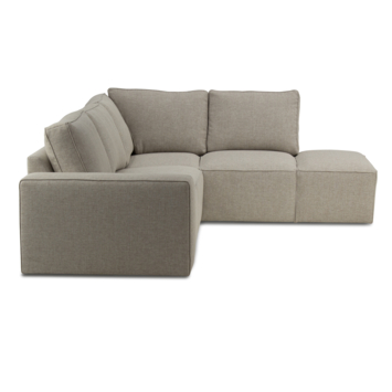 KARWEI hoekbank Mack grijs gerecycled stof met rechts verlenging