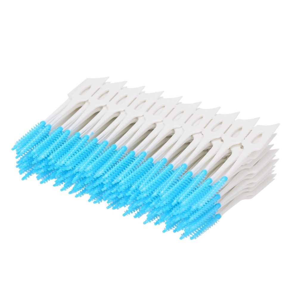 (160er Set) Interdentalbürsten Zahnpflege Zahnzwischenraum Reinigung Zahnseide - Blau / Weiss
