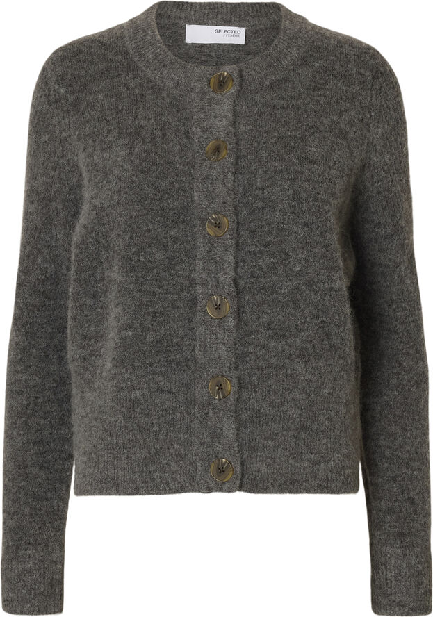 Selected Femme SLFSIA RAS LS WOOL KNIT CARDIGAN NOOS Grå