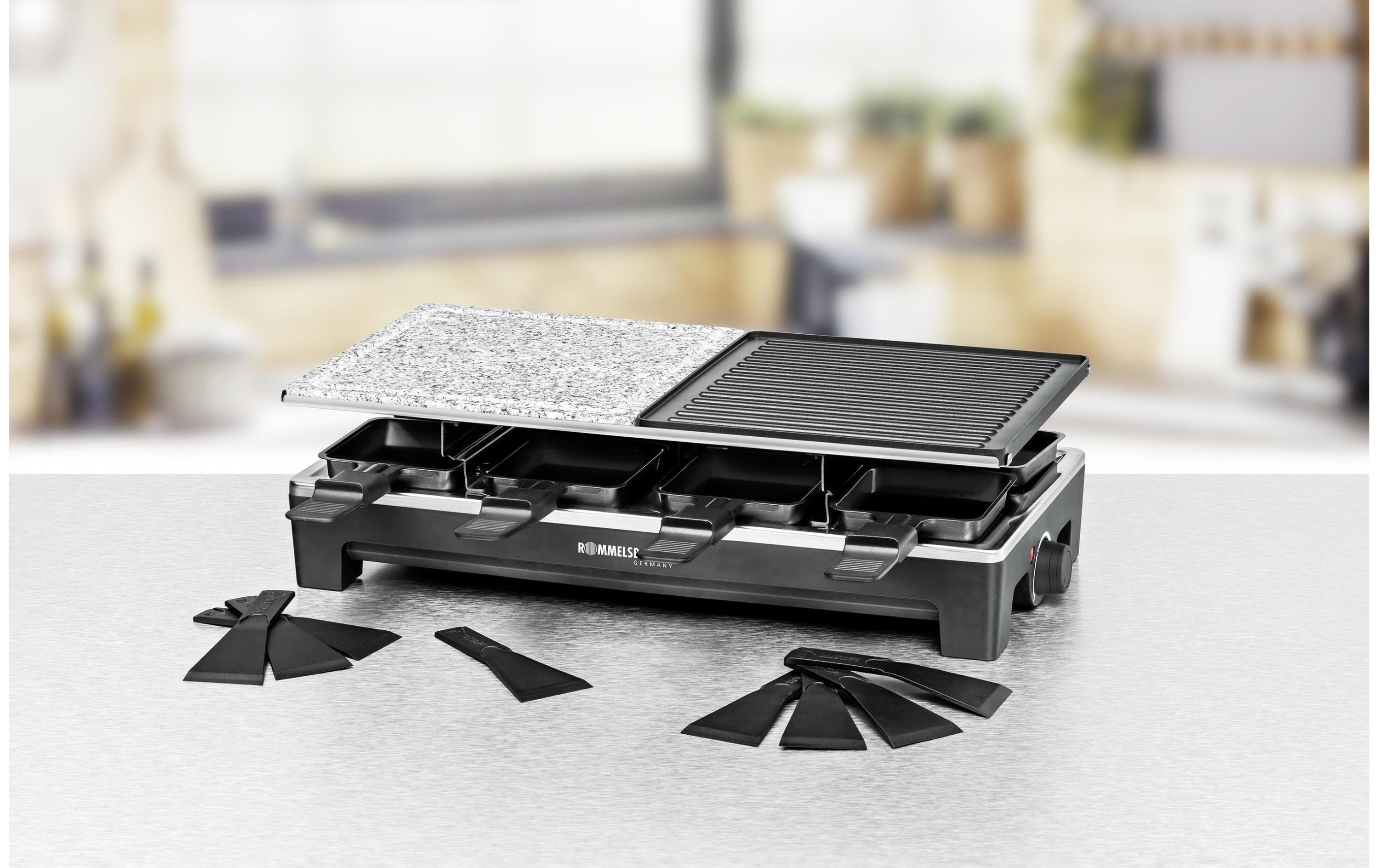 Racletteofen RCS 1350 8 PersonenRaclette Grill mit zwei Wendegrillplatten