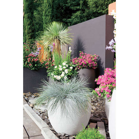 Pot Egg Graphit, blanc cérusé Ø 50 x H. 45cm