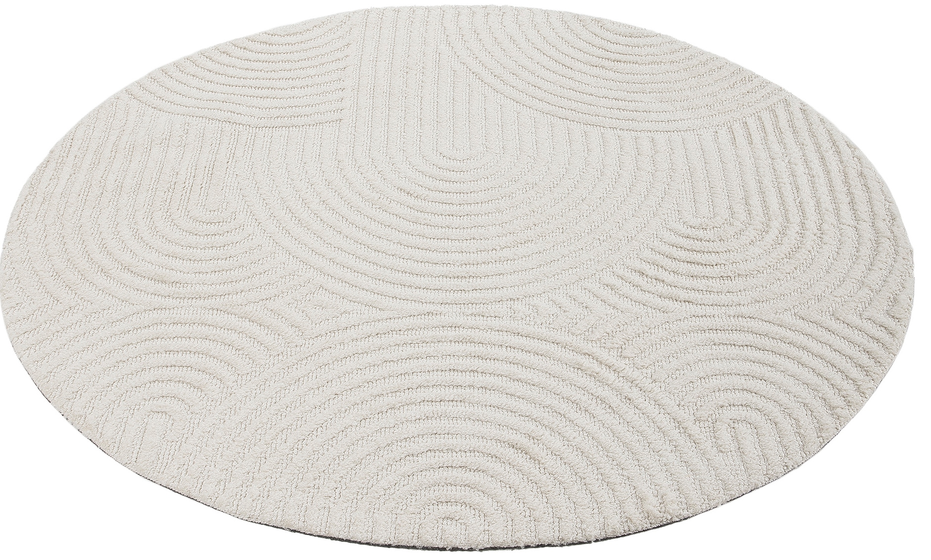 carpetfine Teppich »Holly Zen 1« rund 12 mm Höhe Hoch-Tief-Effekt, geometrisch, Zeitloses Design, dekoratives Highlight