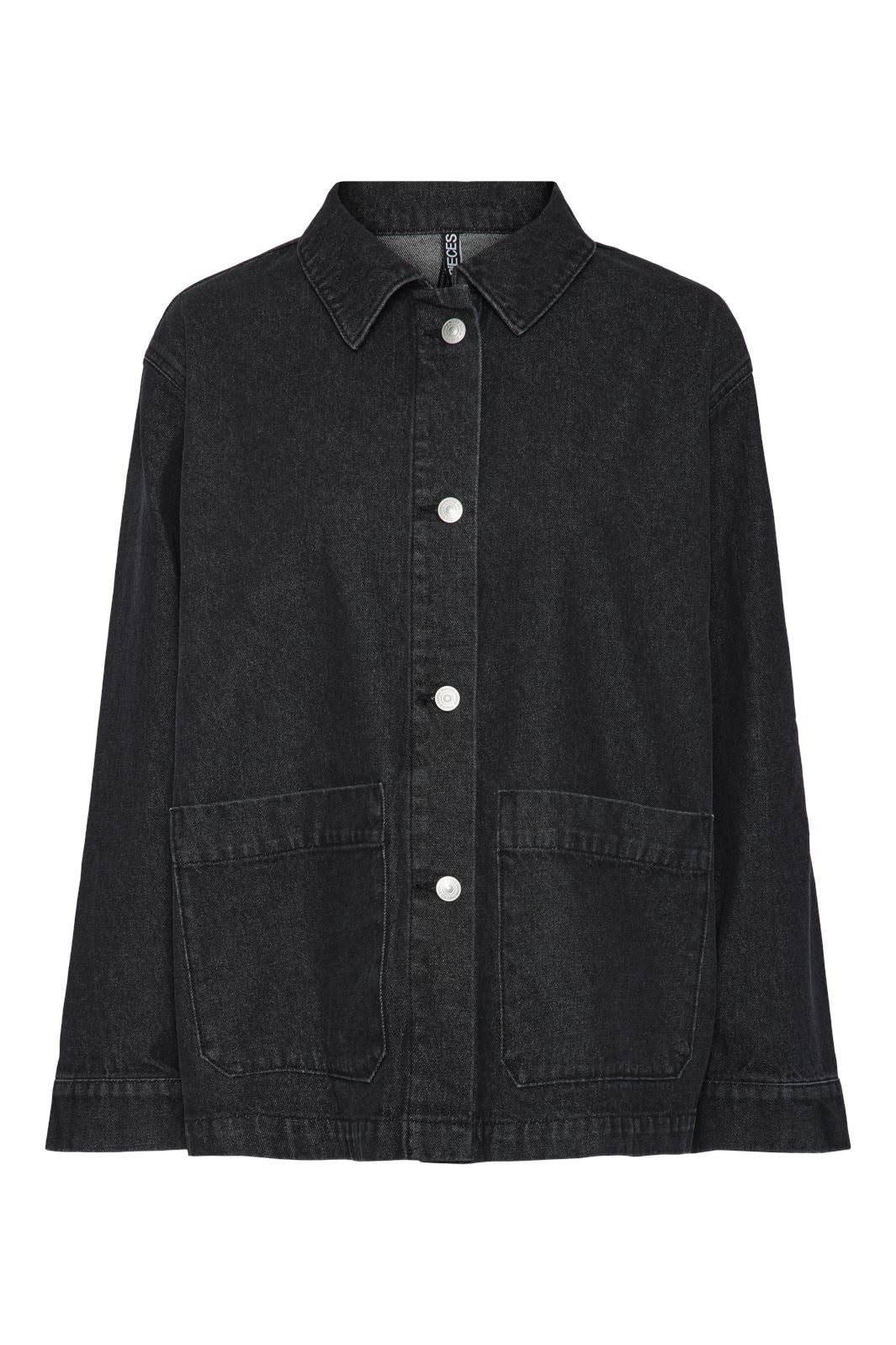 Pieces Pcchrissy Ls Denim Loose Shirt Pwp Mm 4717065 black denim