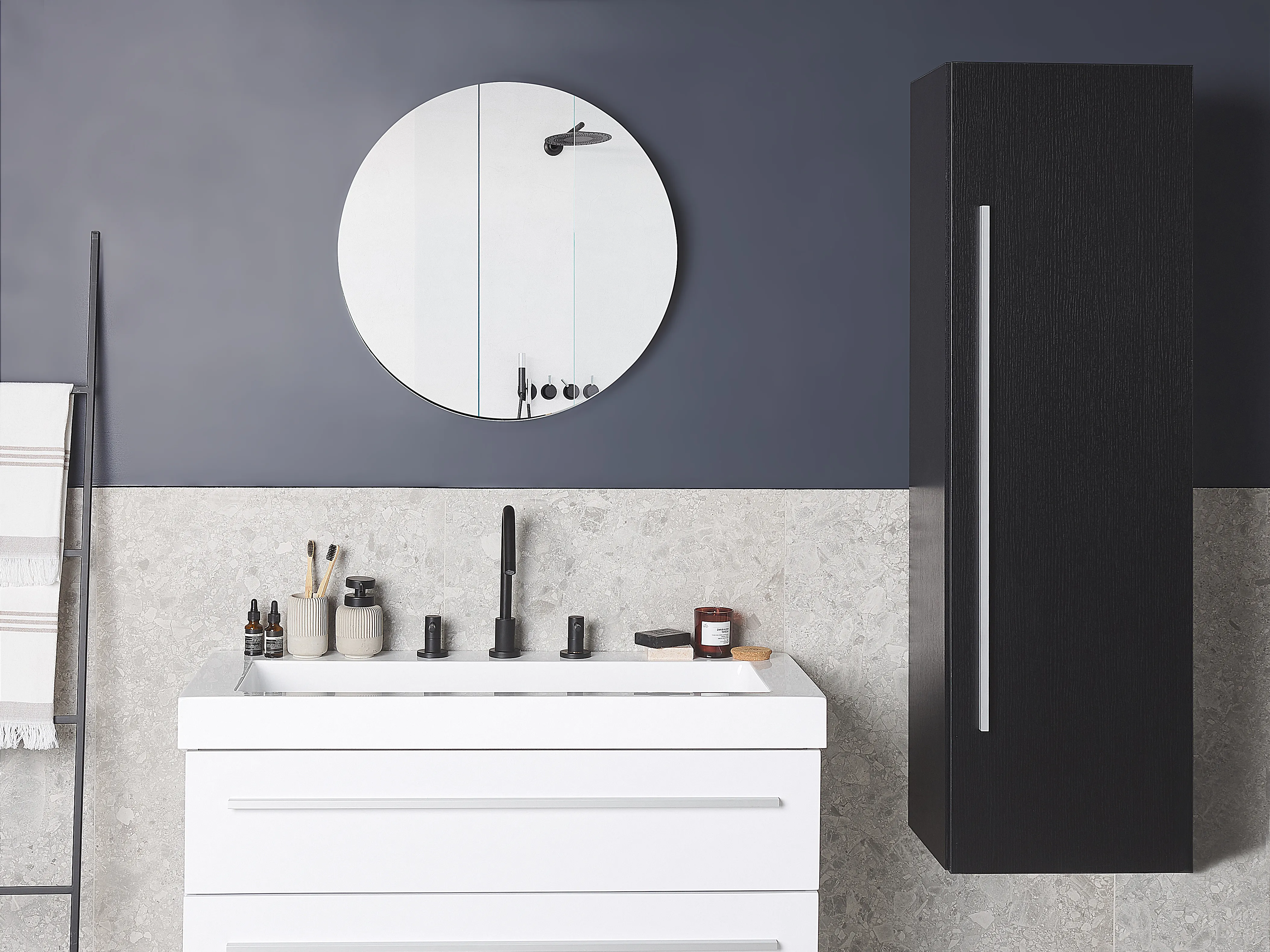 Hangende badkamerkast MATARO 40 cm Zwart