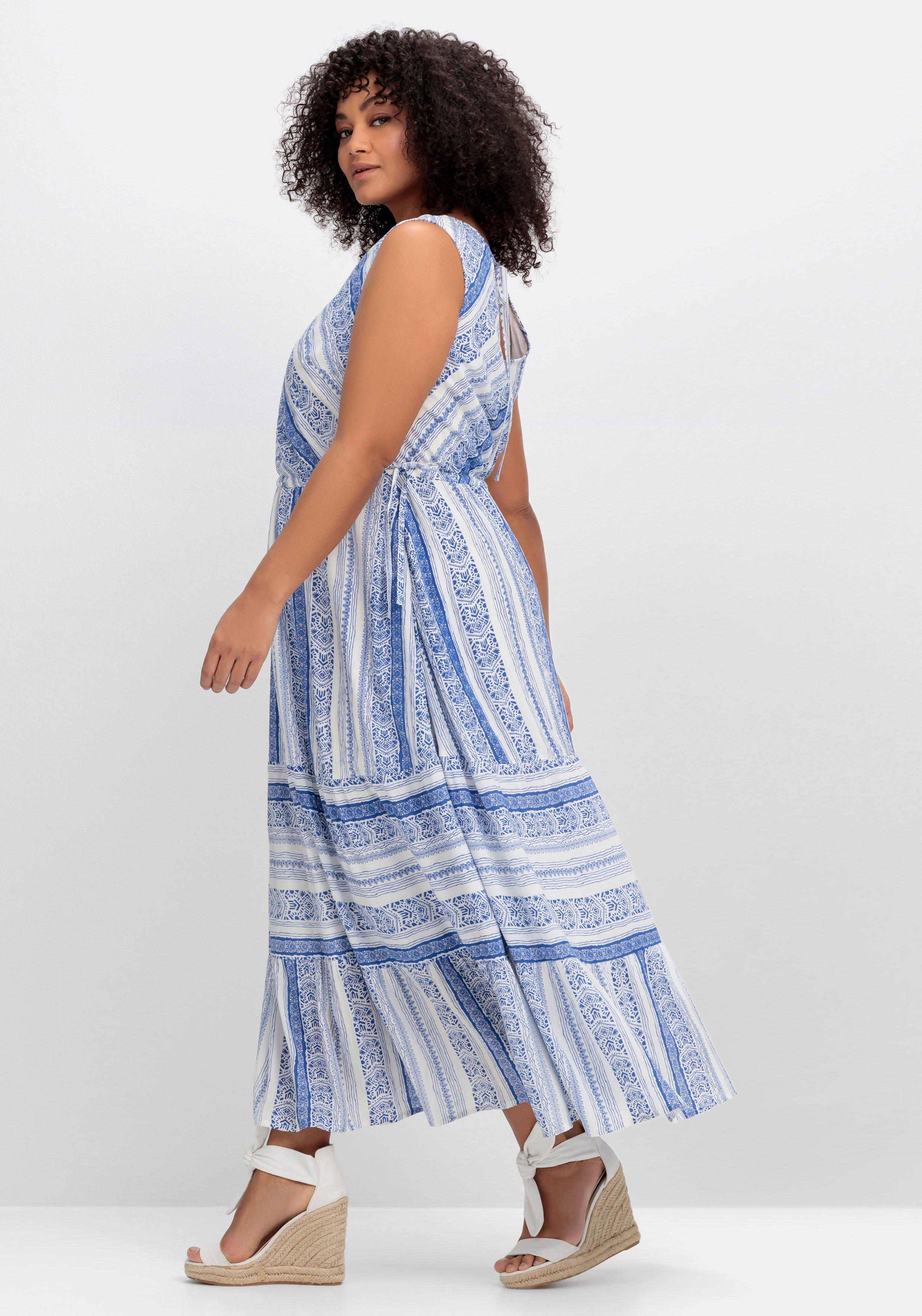 Ärmelloses Maxikleid mit Alloverdruck