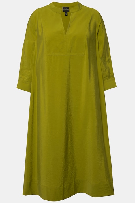 Midikleid, Struktur, A-Linie, Tunika-Ausschnitt, 3/4-Arm