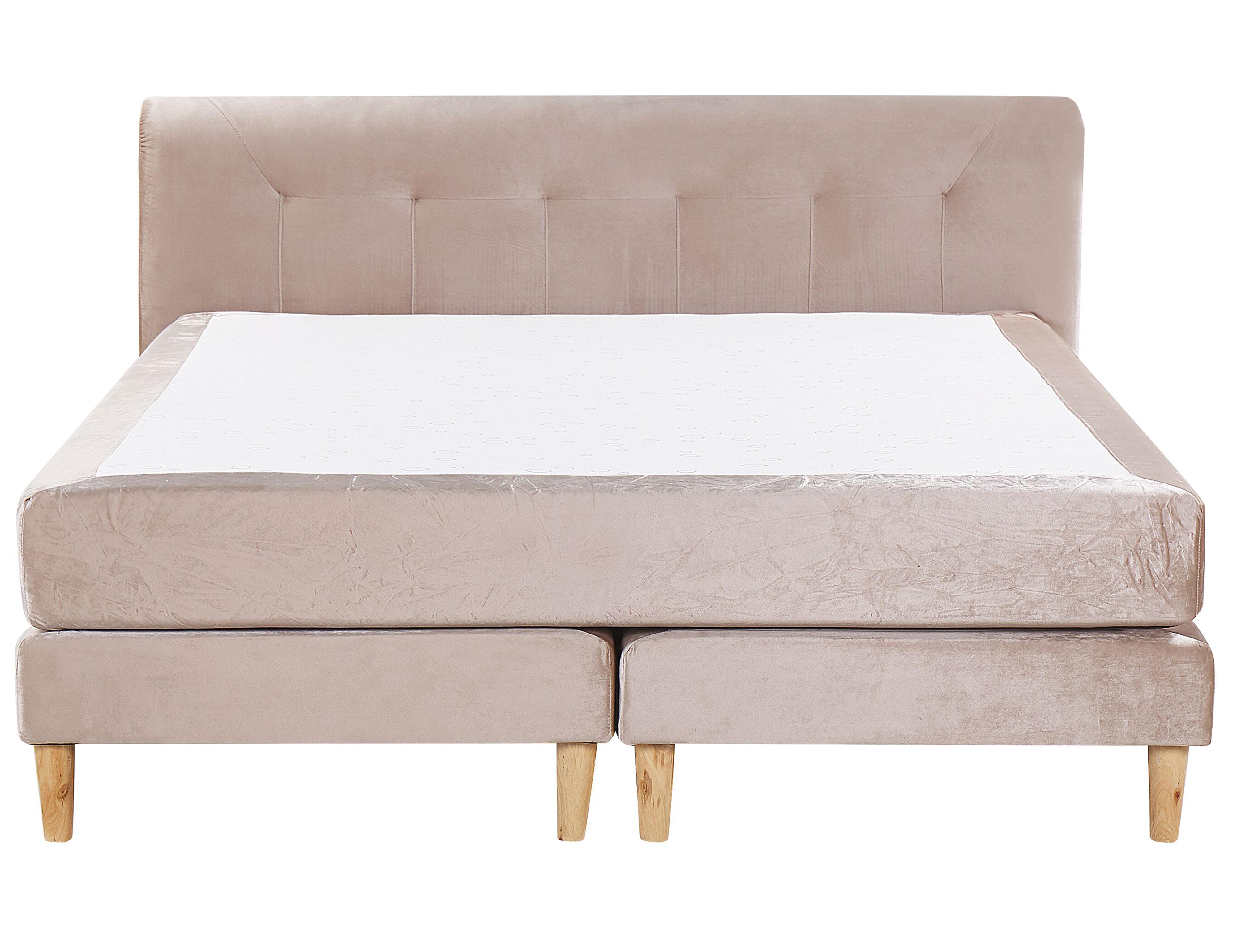 Boxspring Fluweel MARQUISE 180 x 200 cm Beige