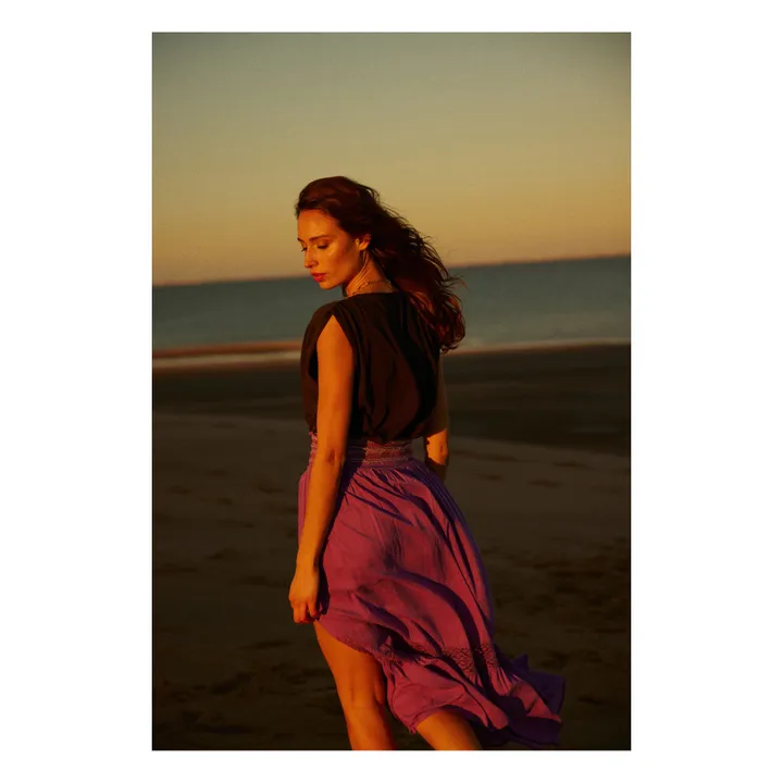 Alma Deia Jupe Longue Brodée | Violet