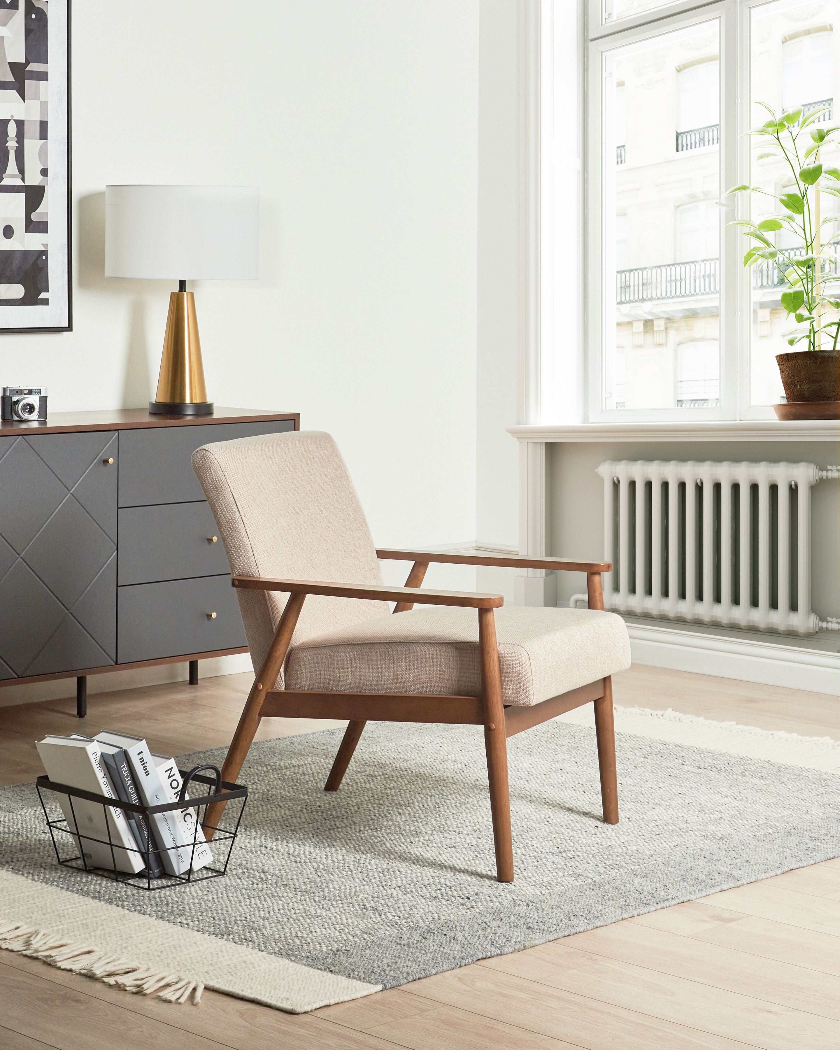 Bankenset 6-zits ESRUM Stof Donkerbruin/beige